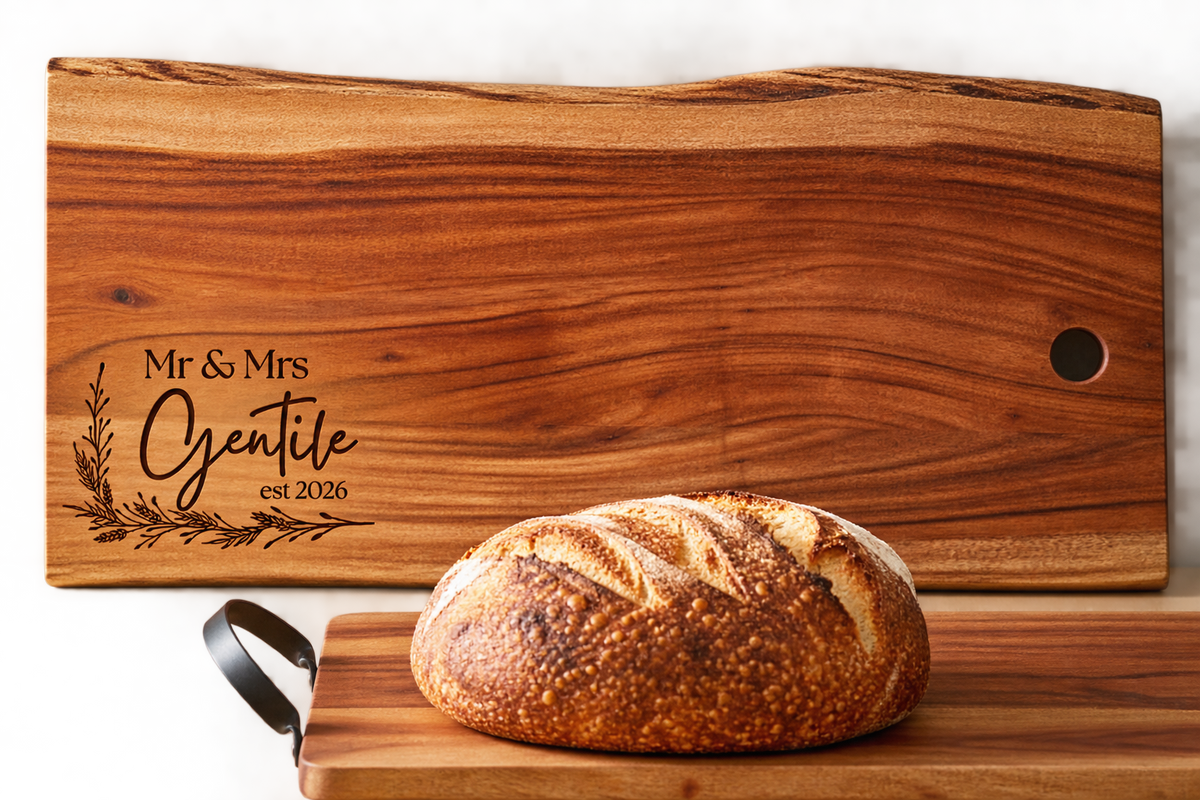 Long Natural Acacia Charcuterie Serving Board